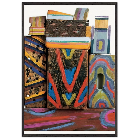 Totem Materia-R - 1980 - Betty Parsons 70x100 cm / 28x40 inches Framed Art Print – Black Wooden Frame