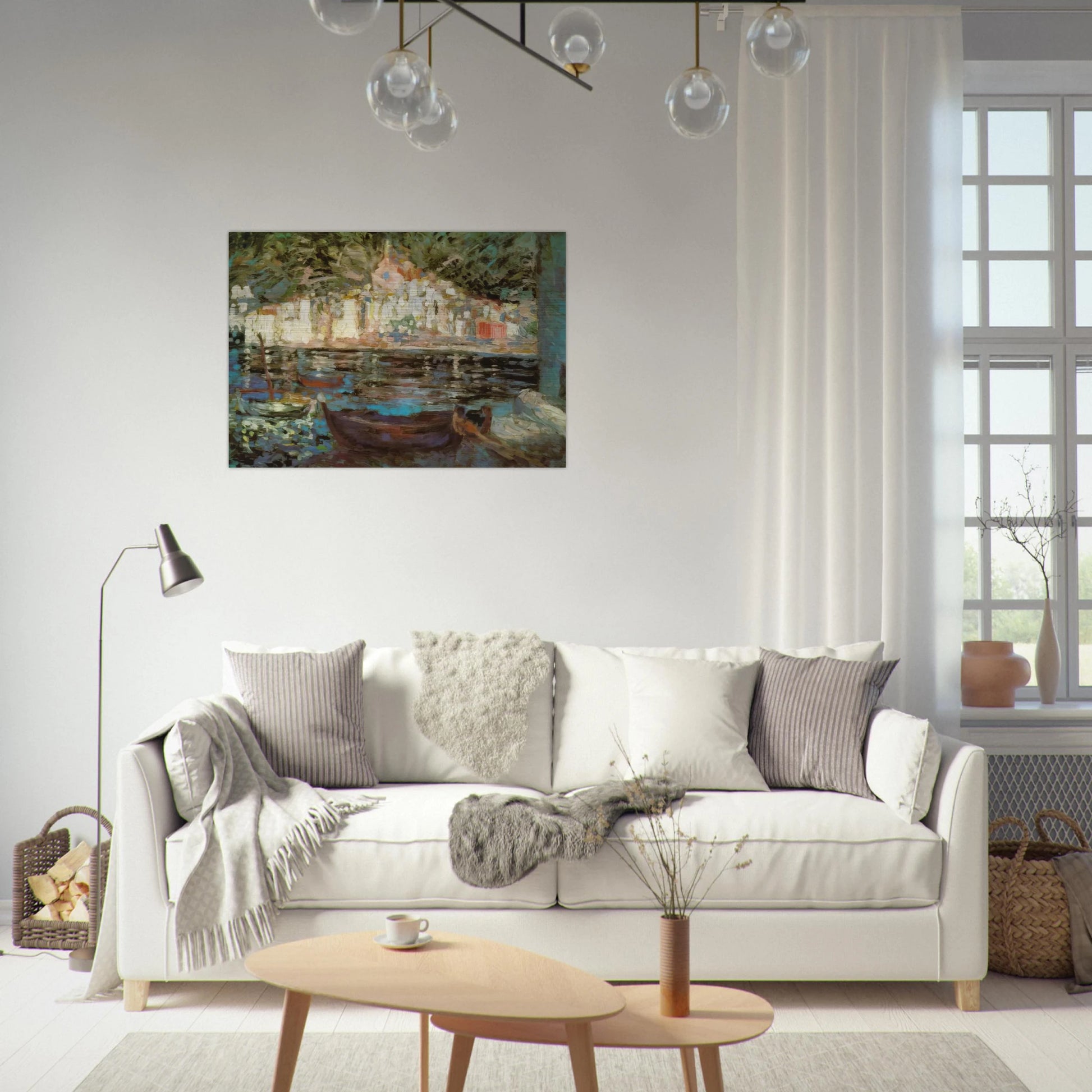 VIEW OF CADAQUES FROM PLAYA POAL - Salvador Dali Brushed Aluminum Print - 70x100 cm / 28x40 inches | Salvador Dali Aluminum Print | Salvador Dali Prints