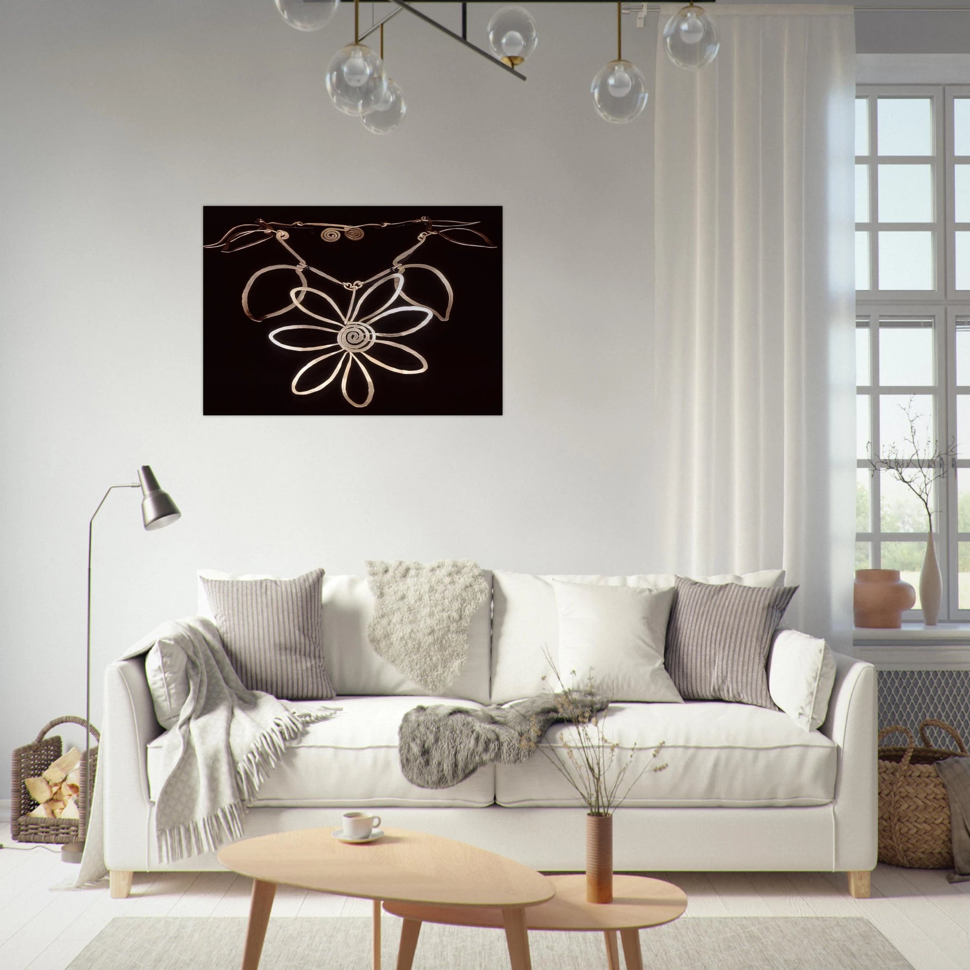 FLOWER NECKLACE 1938 - Alexander Calder Brushed Aluminum Print - 70x100 cm / 28x40 inches | Alexander Calder Aluminum Print | Alexander Calder Prints