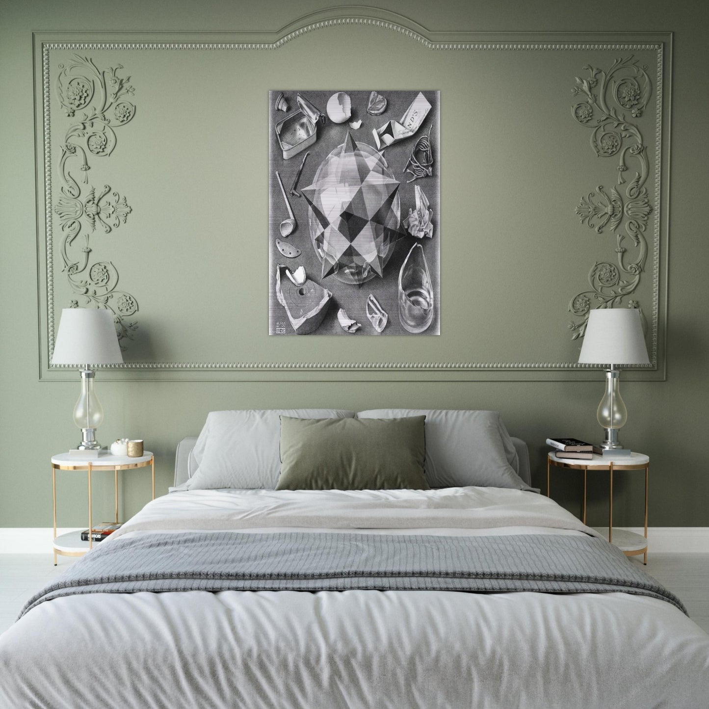 CONTRAST ORDER AND CHAOS - MC Escher Brushed Aluminum Print - 70x100 cm / 28x40 inches | MC Escher Aluminum Print | MC Escher Prints