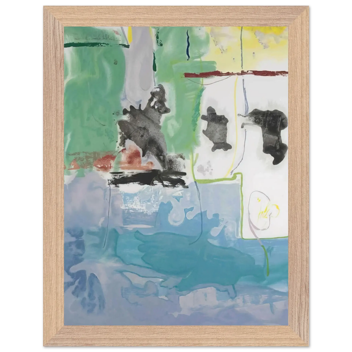 Helen Frankenthaler - West Wind - 1997 Wall art - 15x20 cm / 6x8 Inches - Premium Wooden Framed Poster With Fine Art Paper - White frame