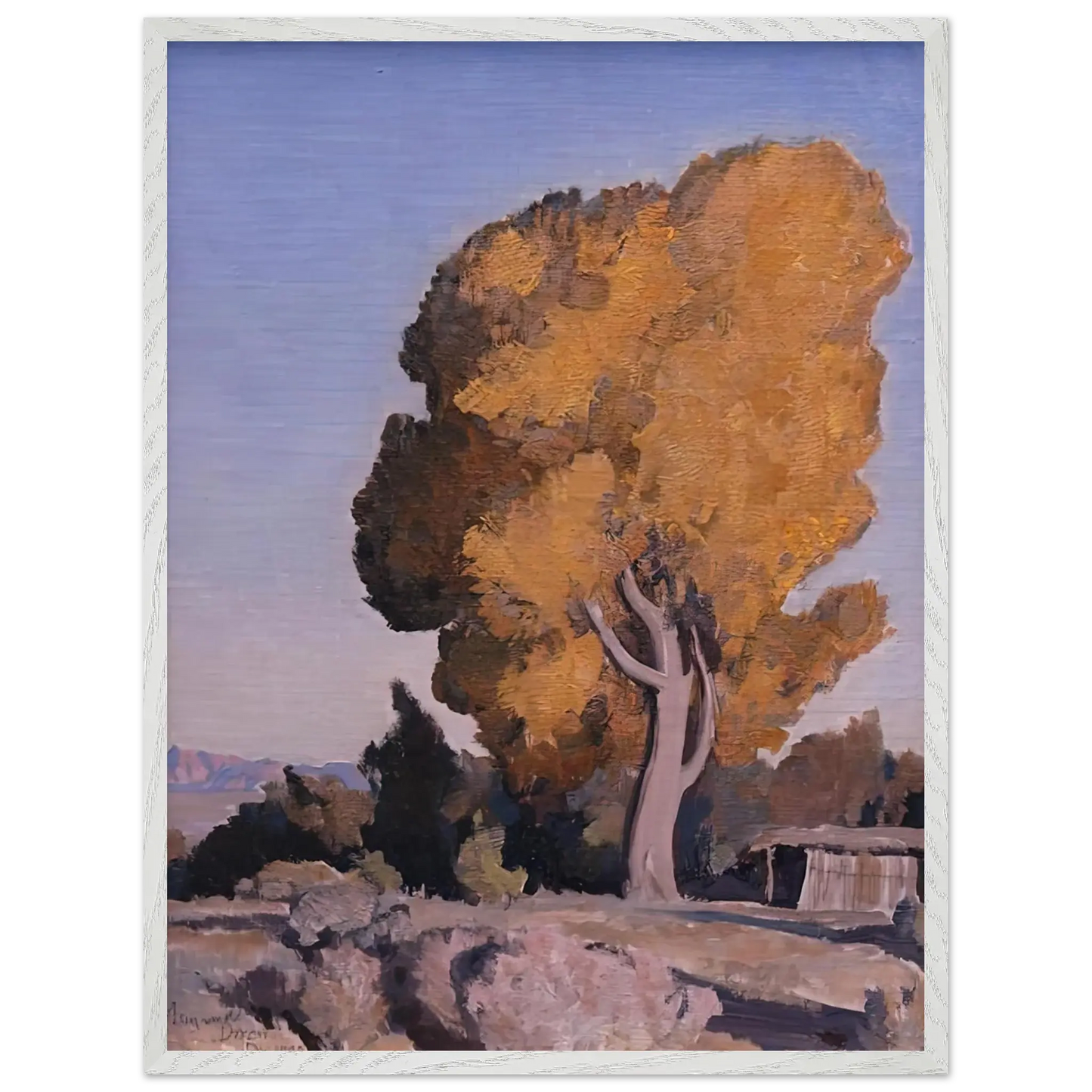 Maynard Dixon - LOW COUNTRY COTTONWOOD 1940 Wall art - 70x100 cm / 28x40 Inches - Premium Wooden Framed Poster With Fine Art Paper - Wood frame