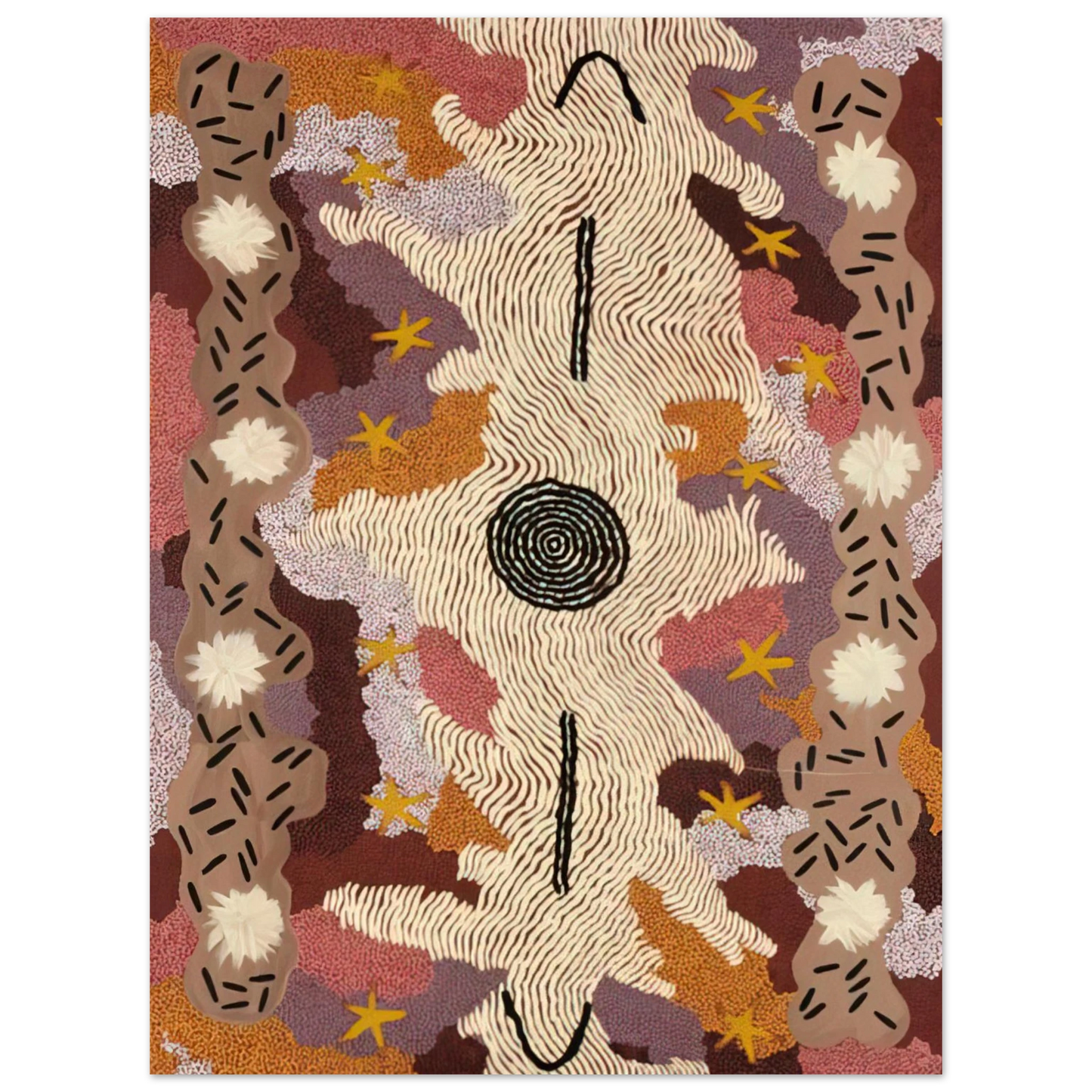 Clifford Possum Tjapaltjarri - Secret Men's Business - 1995  75x100 cm / 30x40inches Fine Art Poster