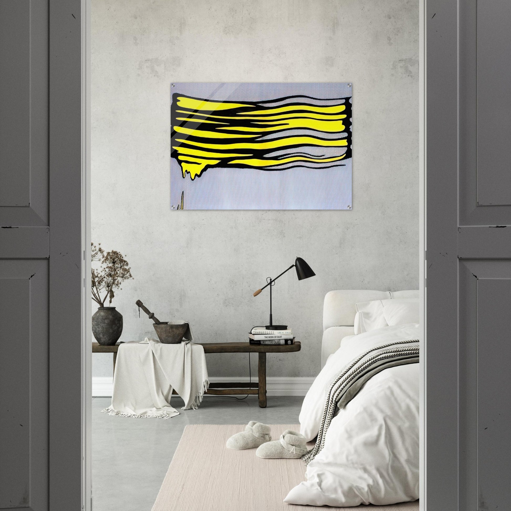 YELLOW BRUSHSTROKE II 1965 - Roy Lichtenstein Acrylic Print - 70x100 cm / 28x40″ inches