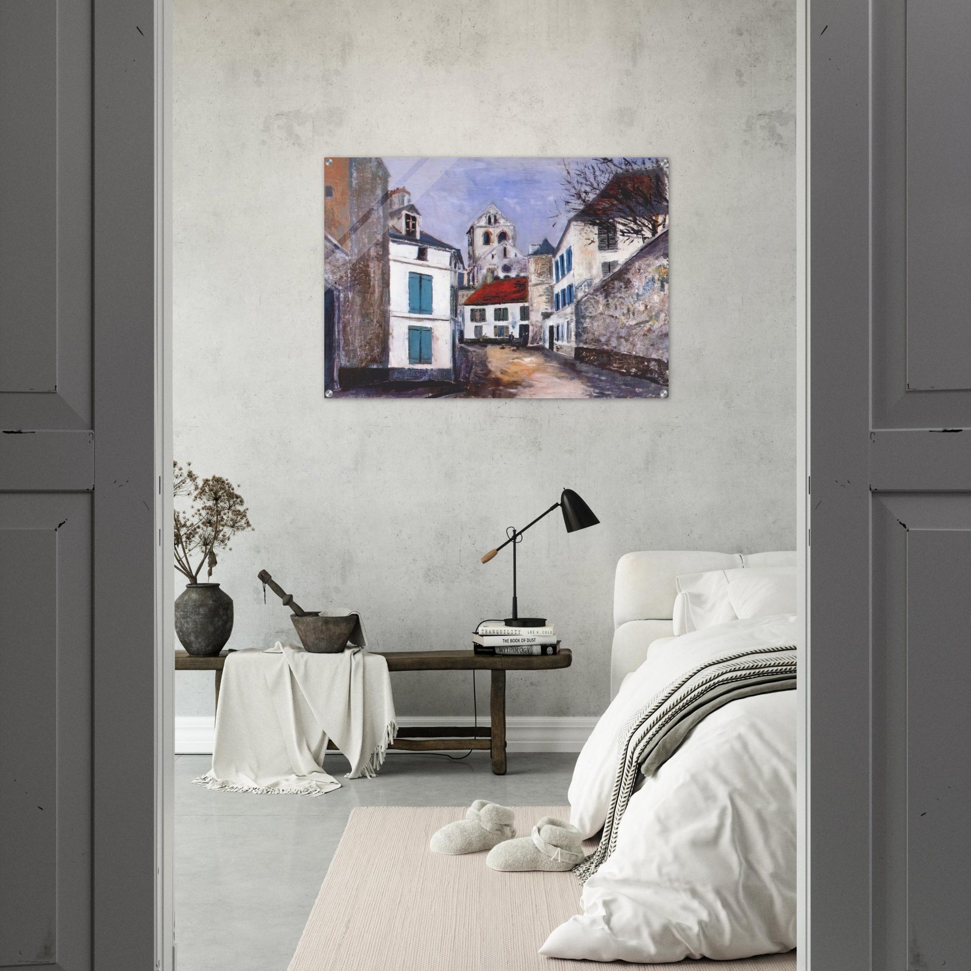 VILLAGE STREET - Maurice Utrillo Acrylic Print - 70x100 cm / 28x40″ inches | Maurice Utrillo Wall Art | Maurice Utrillo Prints