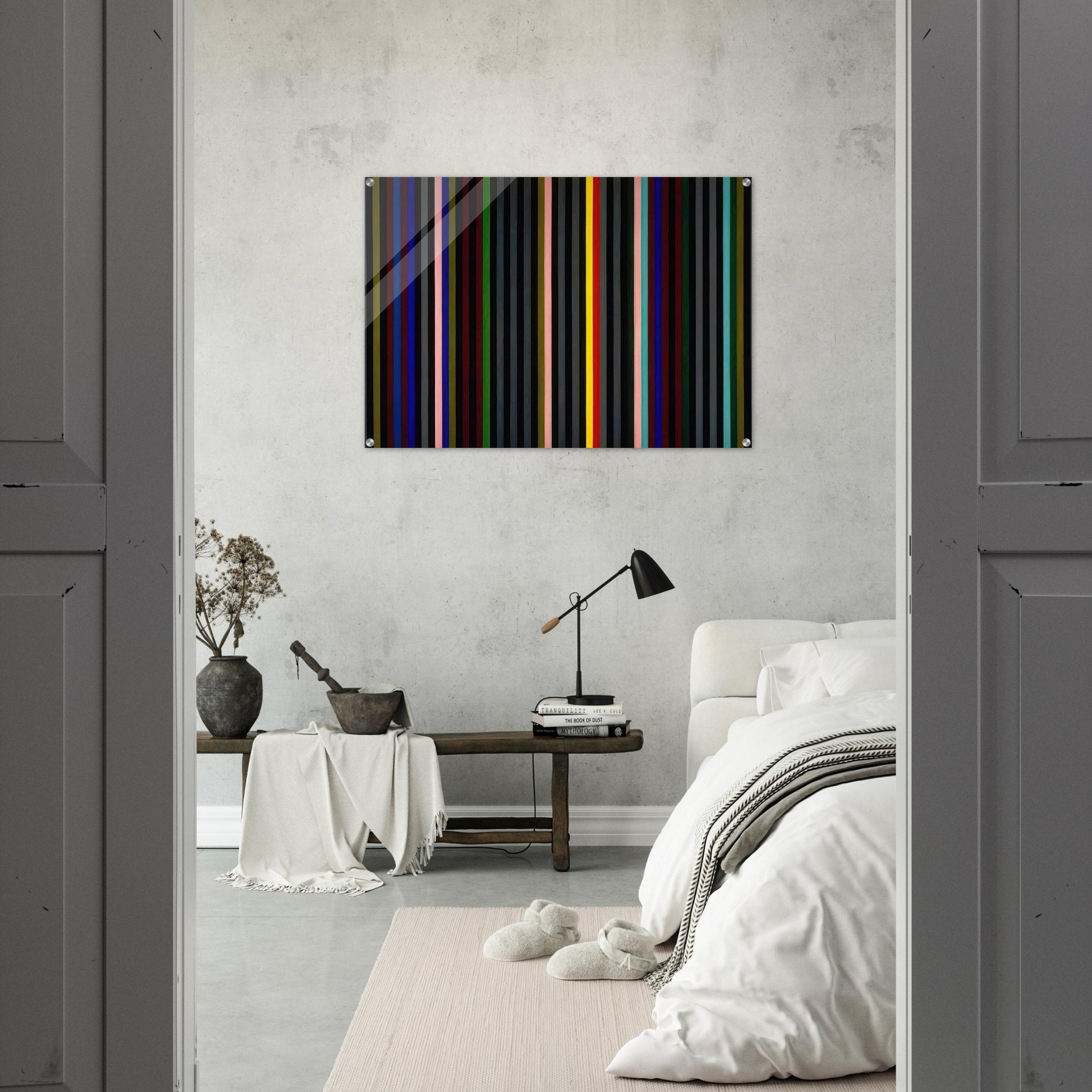 Black Grey Beat - 1964 - Gene Davis Acrylic Print - 70x100 cm / 28x40″ inches