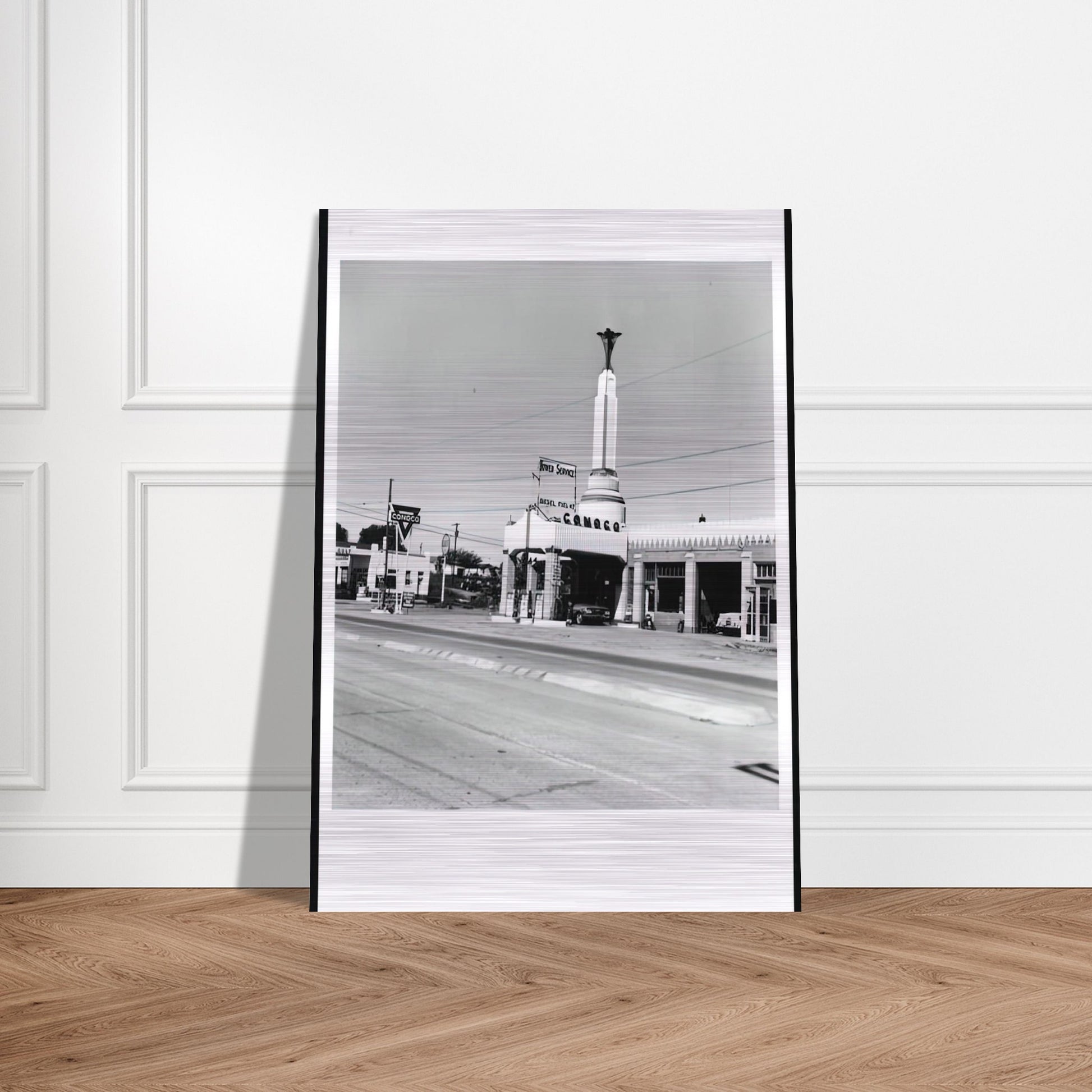 CONOCO SHAMROCK TEXAS FROM FIVE VIEWS FROM THE PANHANDLE SERIES - Edward Ruscha Brushed Aluminum Print - 70x100 cm / 28x40 inches | Edward Ruscha Aluminum Print | Edward Ruscha Prints
