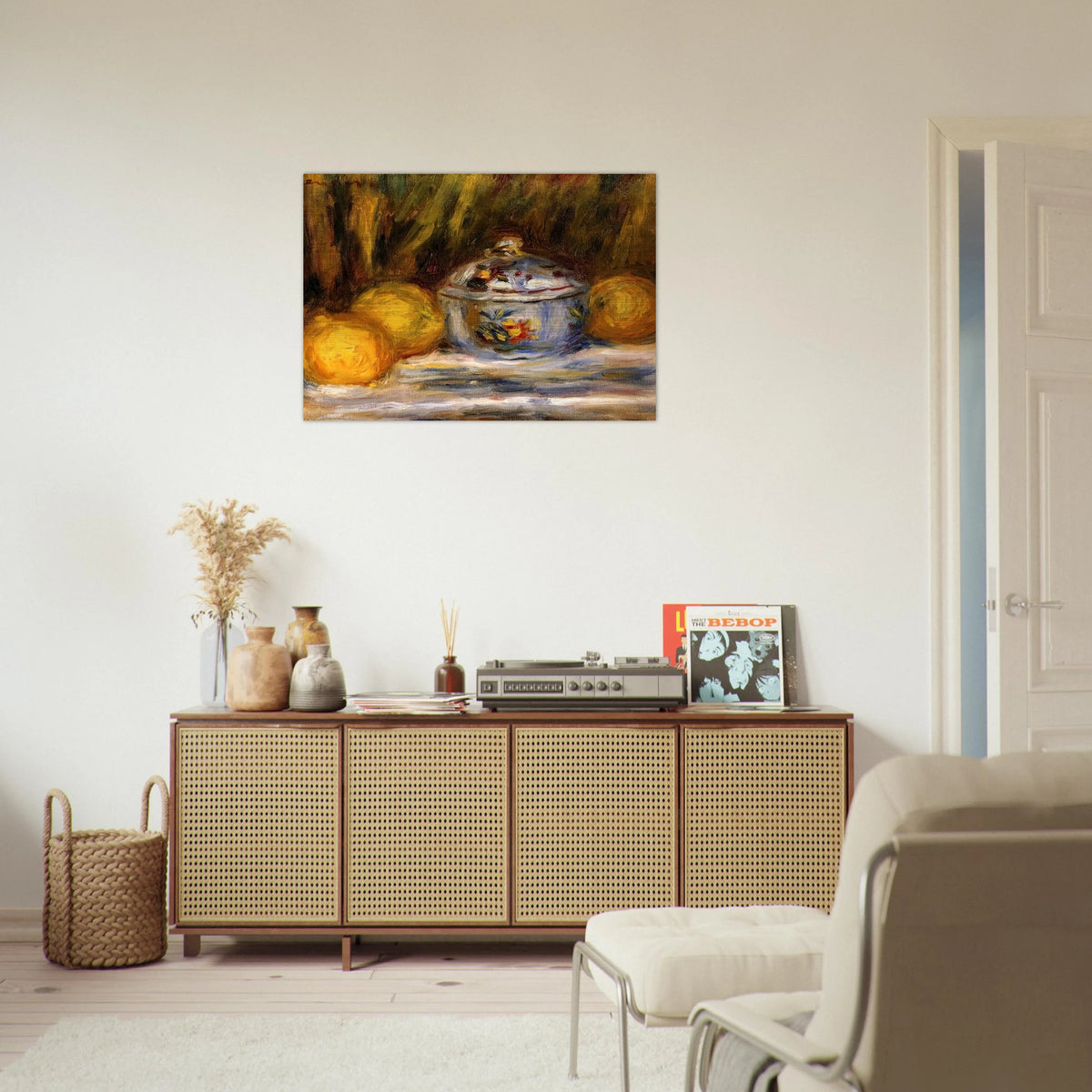 Sugar Bowl and Lemons - Pierre-Auguste Renoir Brushed Aluminum Print - 70x100 cm / 28x40 inches | Pierre-Auguste Renoir Aluminum Print | Pierre-Auguste Renoir Prints