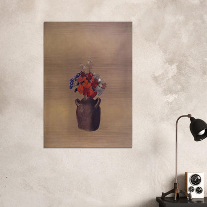 FLOWERS IN A VASE - Odilon Redon Brushed Aluminum Print - 70x100 cm / 28x40 inches | Odilon Redon Aluminum Print | Odilon Redon Prints