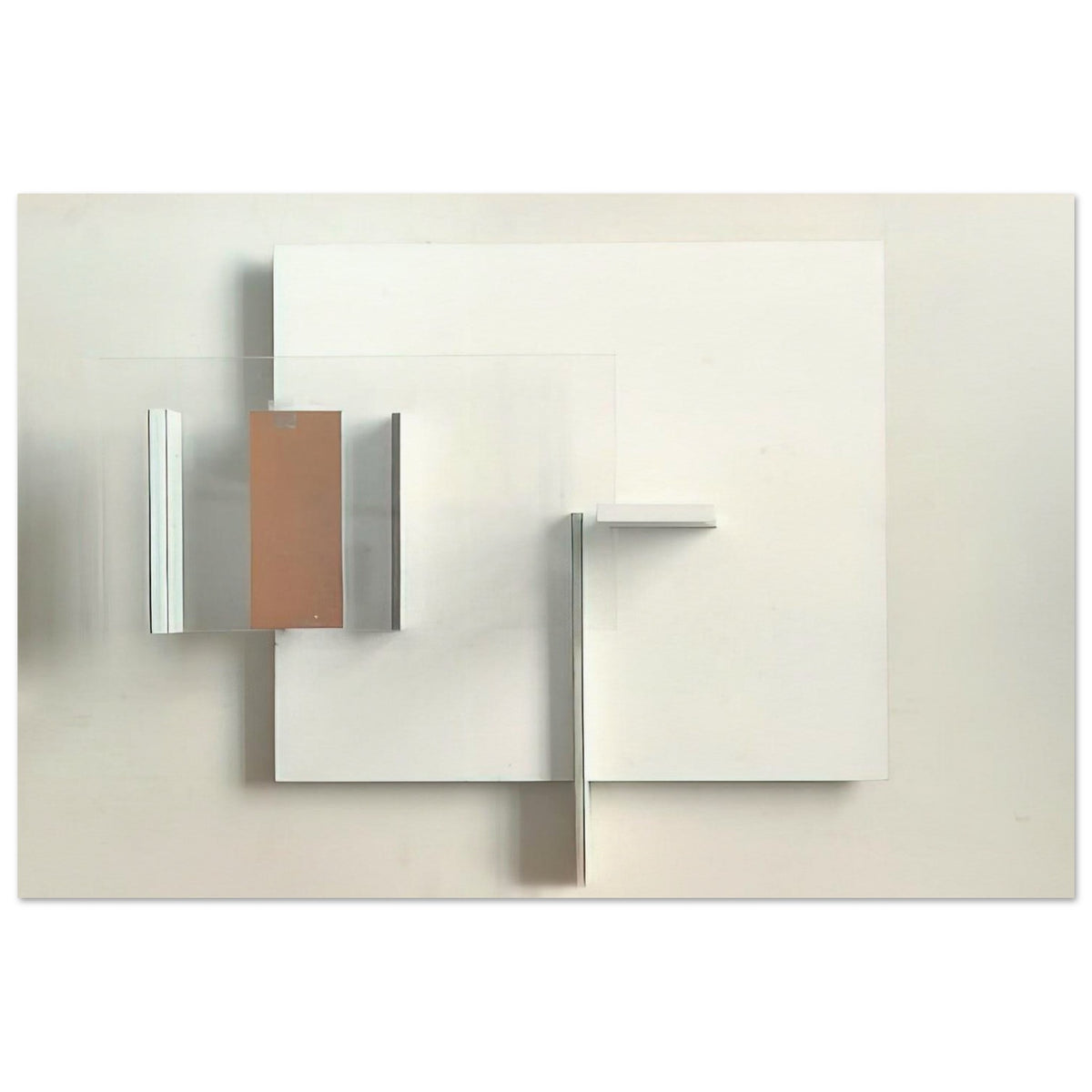 Abstract in White, Black and Ochre - 1962 - Victor Pasmore Art Prints - 100x150 cm / 40x60″ inches | Victor Pasmore Poster | Victor Pasmore Prints
