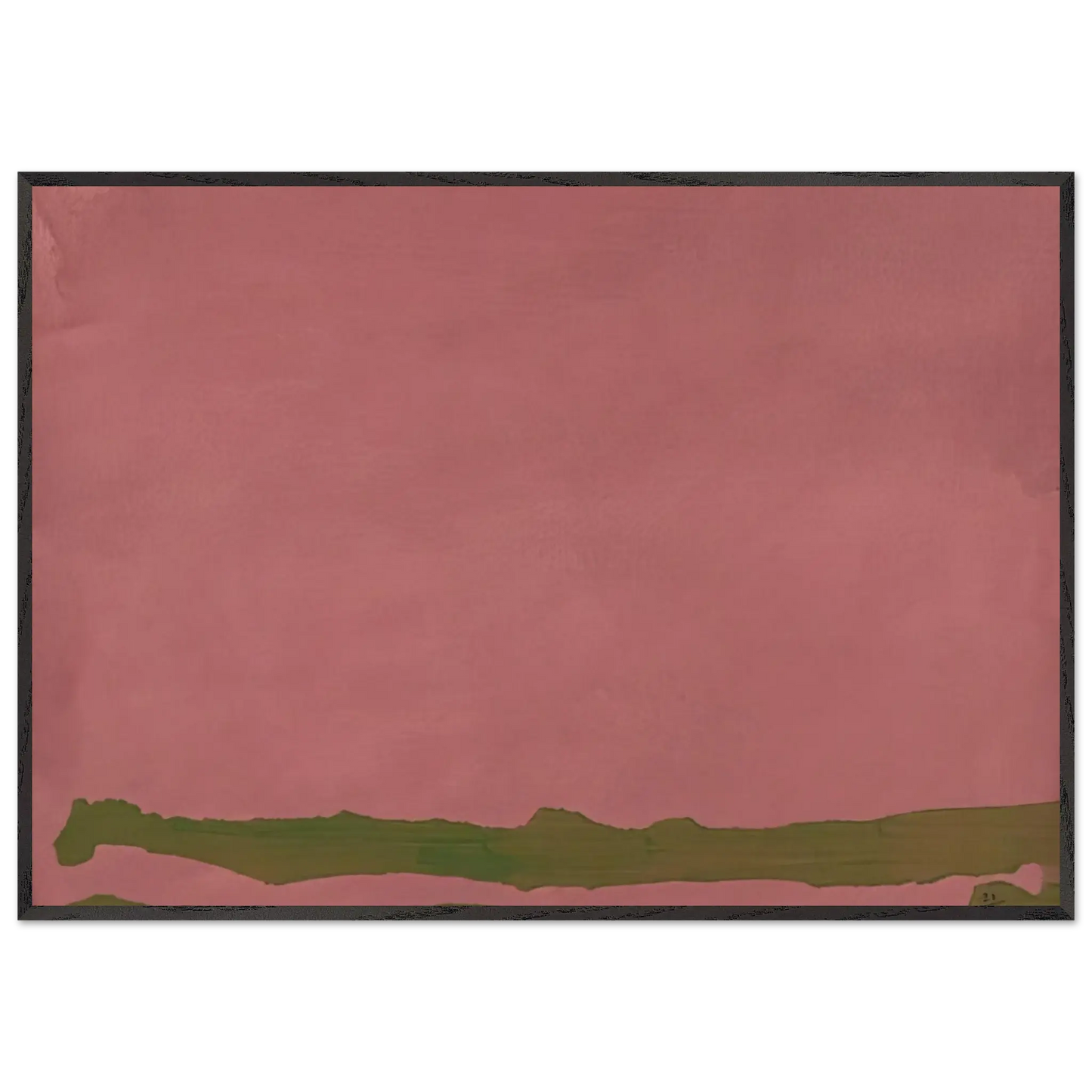 Helen Frankenthaler - Green Likes Mauve - 1970 Wall art - 70x100 cm / 28x40 Inches - Premium Wooden Framed Poster With Fine Art Paper - White frame
