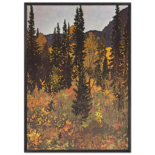 The Dark Woods Interior - 1921 - Frank Johnston 70x100 cm / 28x40 inches Framed Art Print – Black Wooden Frame