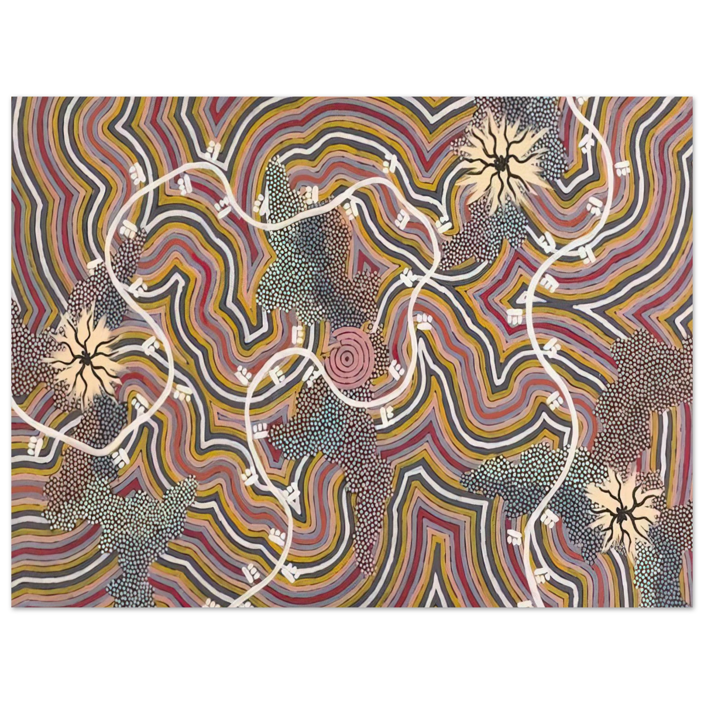 Clifford Possum Tjapaltjarri - Possum Dreaming - 1996  75x100 cm / 30x40inches Fine Art Poster