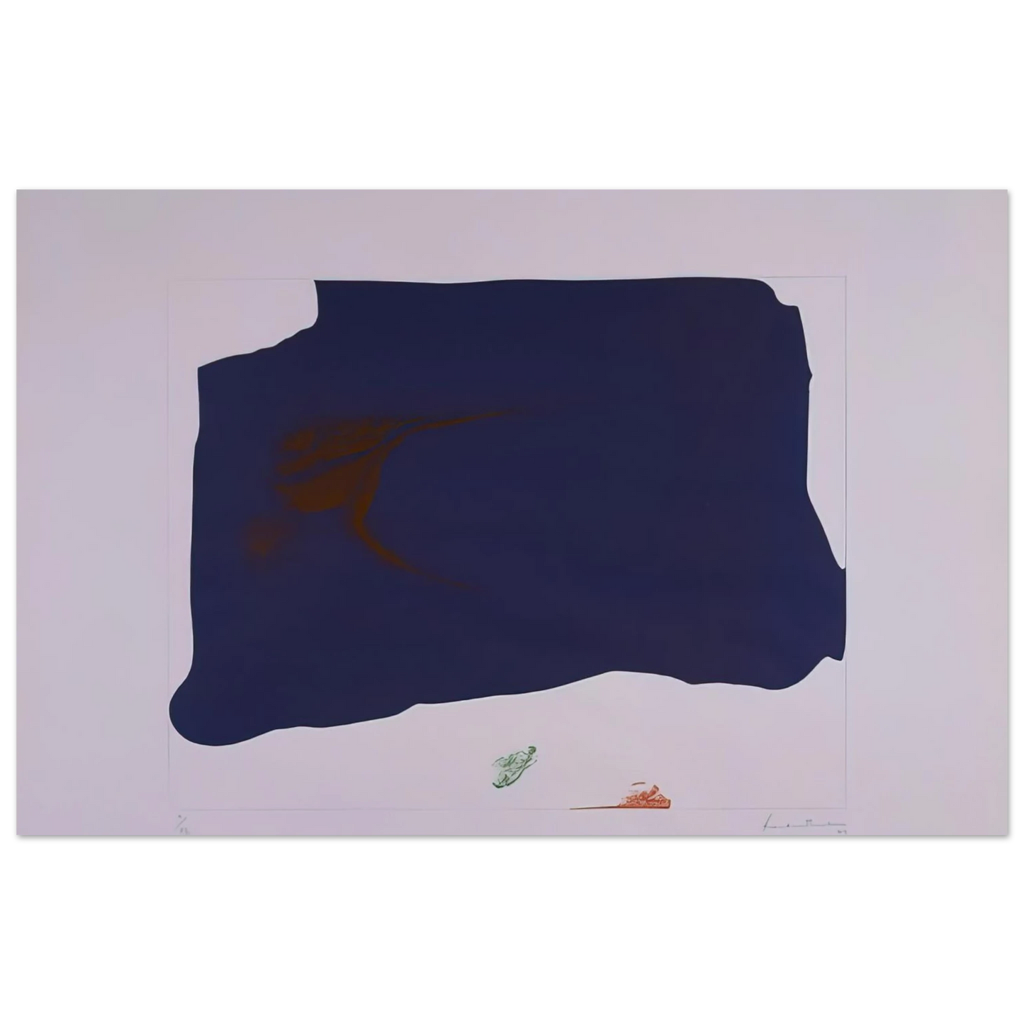 Helen Frankenthaler - Variation II on Mauve Corner - 1969 Wall art - 20x25 cm / 8x10 inches - Premium Wooden Framed Poster With Fine Art Paper-canvas - Wood frame