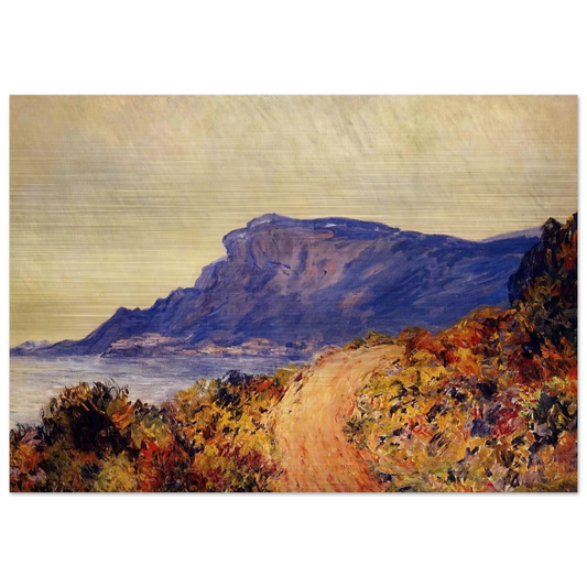 The Red Road at Cap Martin, near Menton - claude monet Brushed Aluminum Print - 70x100 cm / 28x40 inches | claude monet Aluminum Print | claude monet Prints