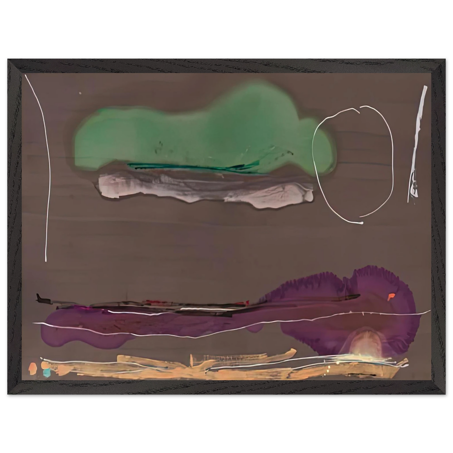 Helen Frankenthaler - Madrid, 1984- Wall Art - 21x29.7 cm / 8x12" - Premium Wooden Framed Poster With Fine Art Paper-canvas - Wood frame