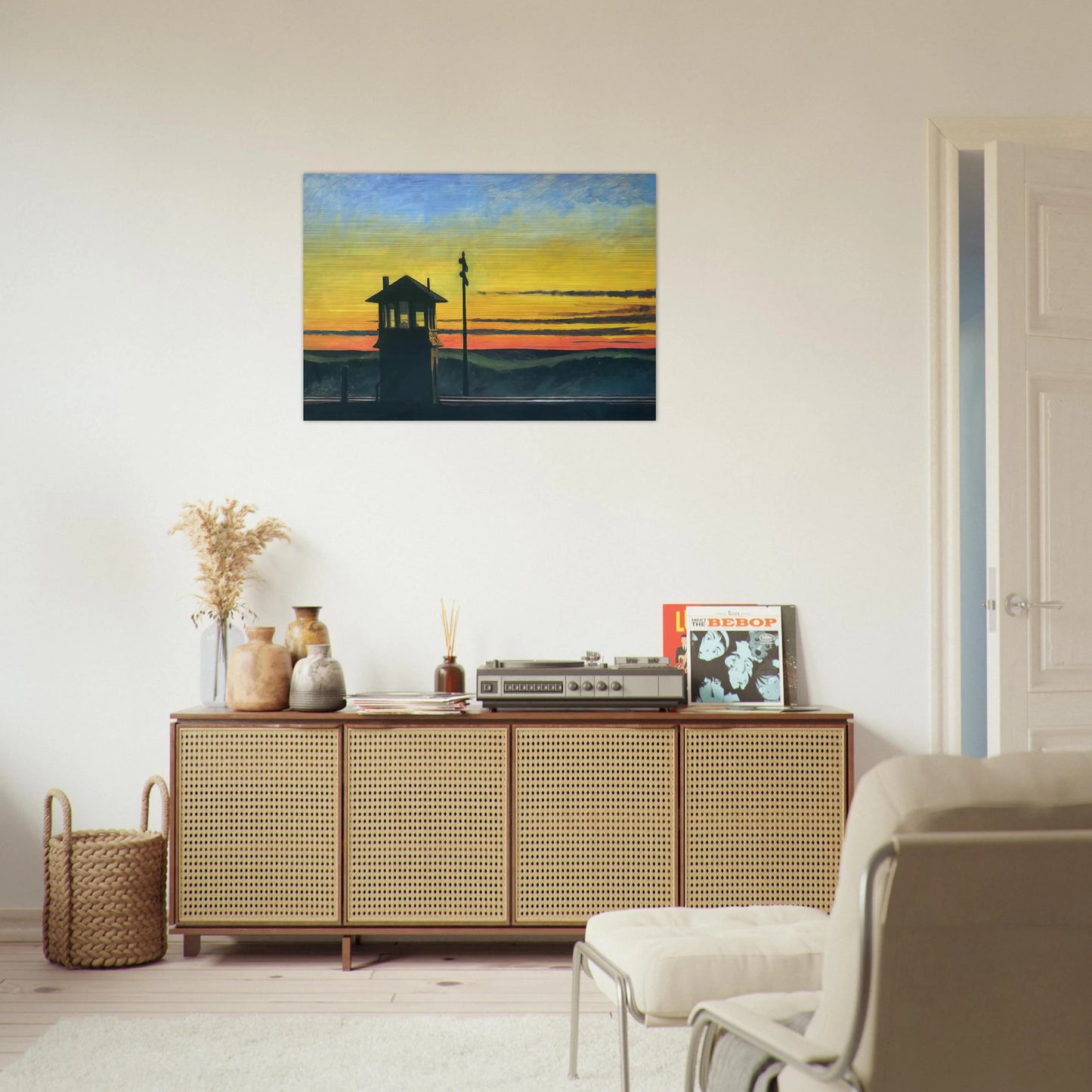 Railroad Sunset - Edward Hopper Brushed Aluminum Print - 70x100 cm / 28x40 inches | Edward Hopper Aluminum Print | Edward Hopper Prints