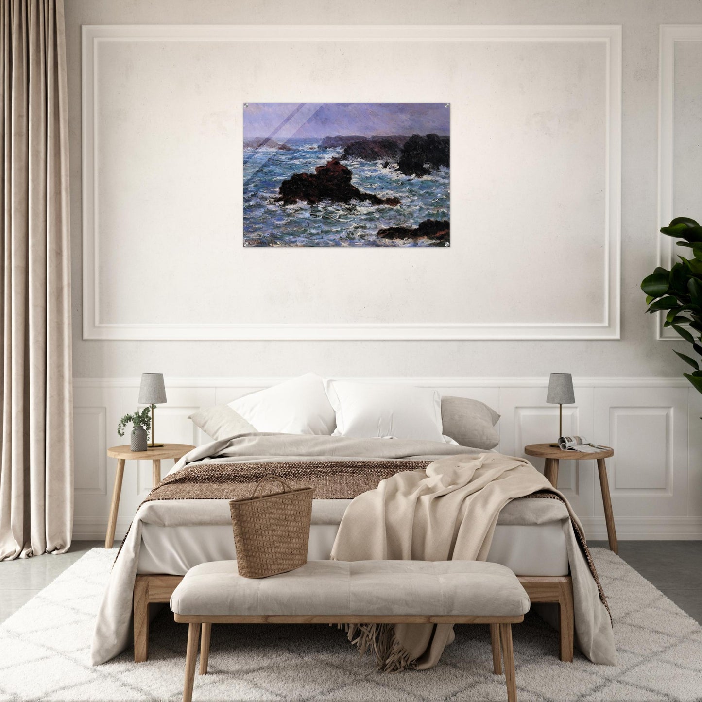 Belle-Ile, Rain Effect - claude monet Acrylic Print - 70x100 cm / 28x40″ inches