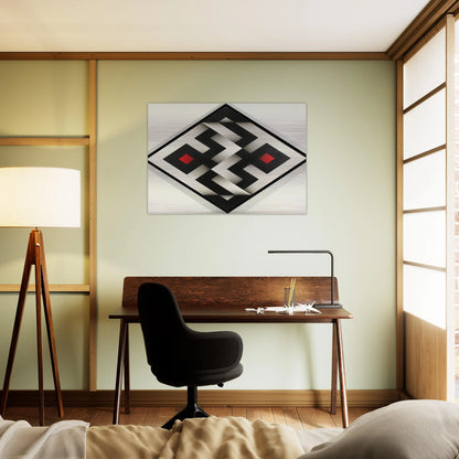Ibawabi - 1975 - Omar Rayo Brushed Aluminum Print - 70x100 cm / 28x40 inches | Omar Rayo Aluminum Print | Omar Rayo Prints