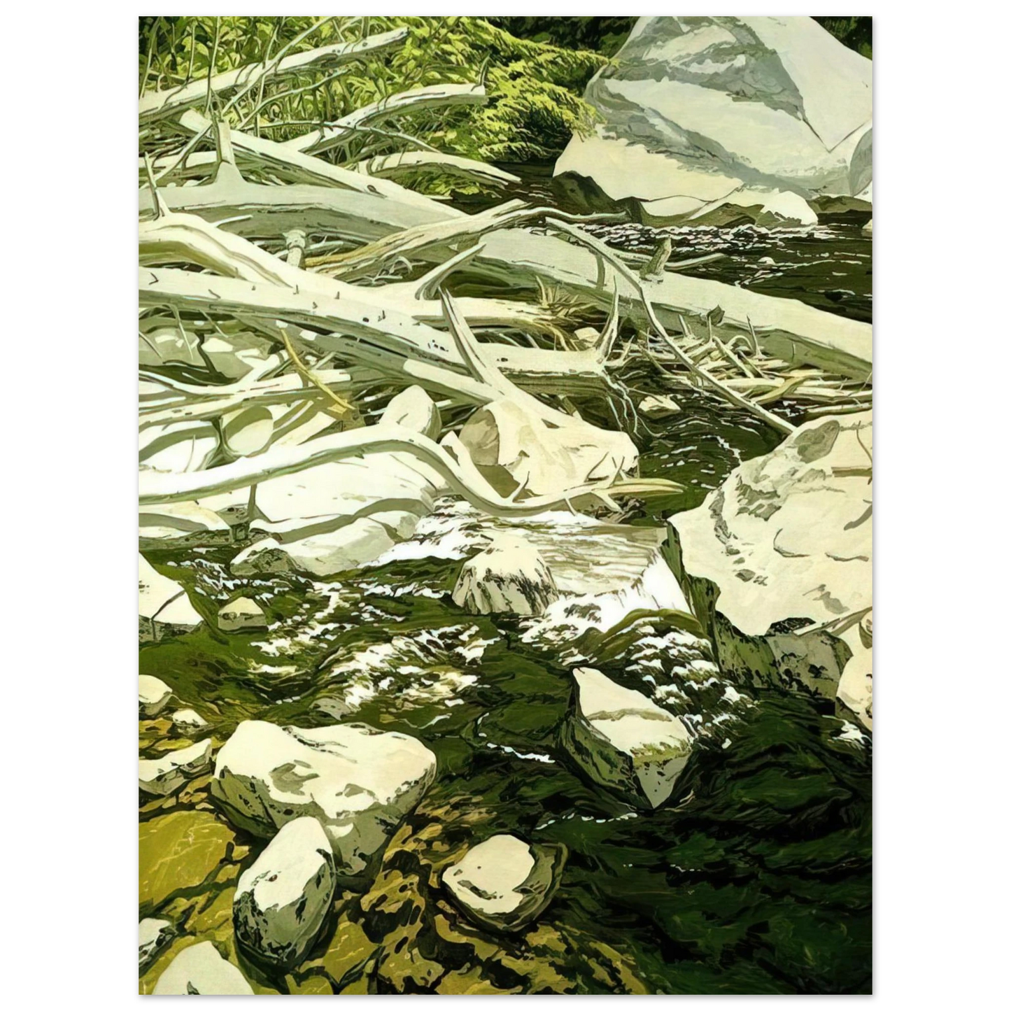 Neil Welliver - High Water Mark - 1984  75x100 cm / 30x40inches Fine Art Poster