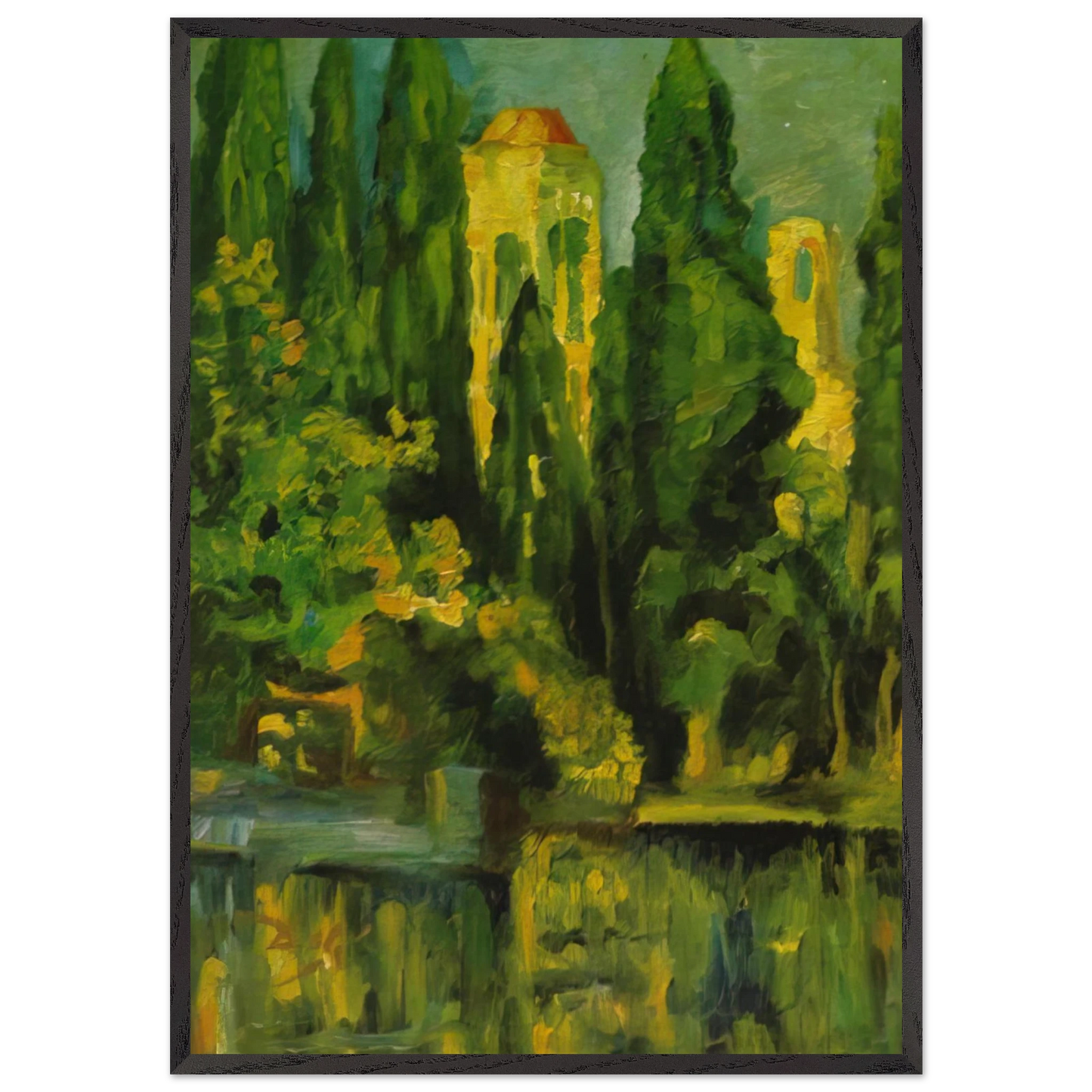 VILABERTRIN CHURCH TOWER 1919 - Salvador Dali 70x100 cm / 28x40 inches Framed Art Print – Black Wooden Frame