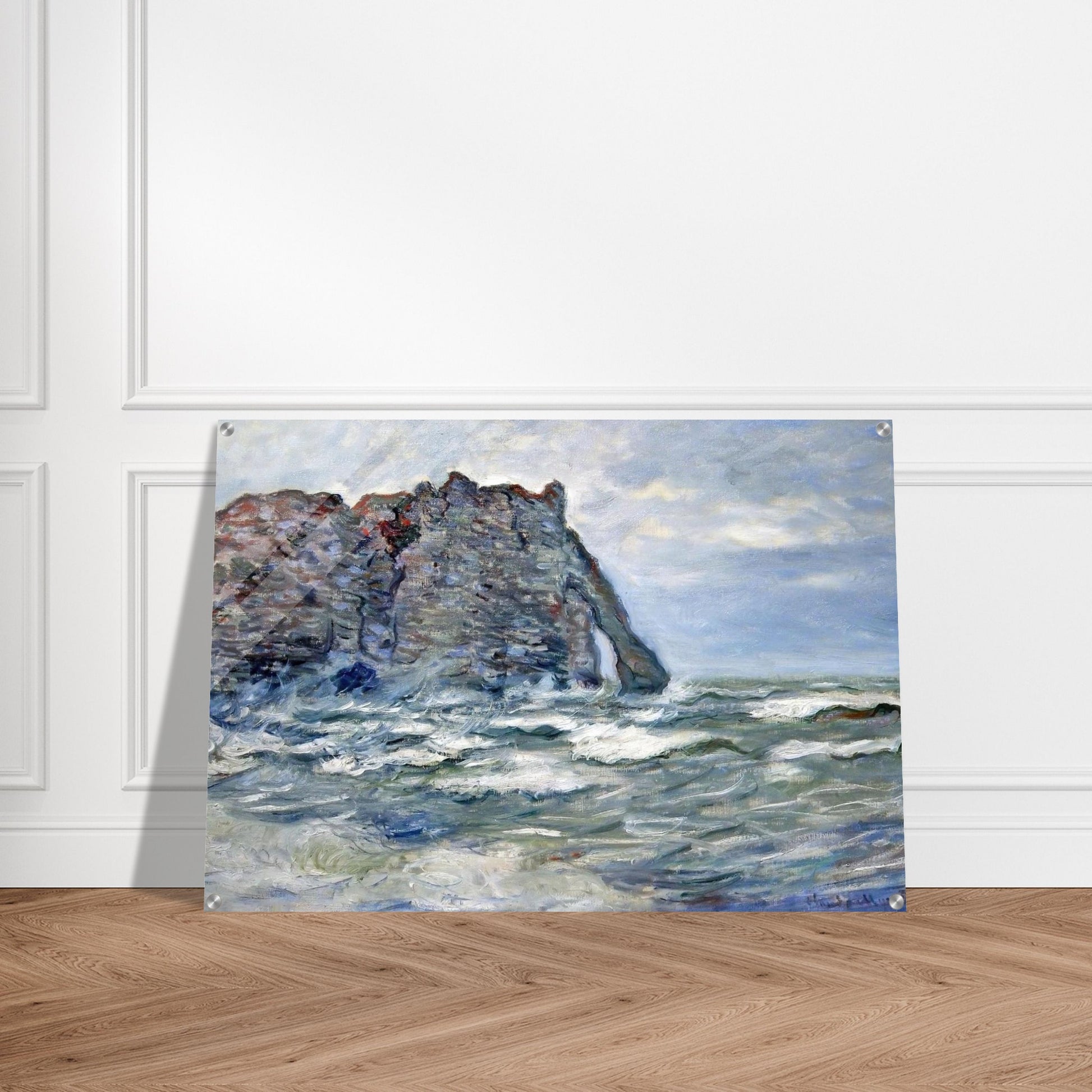 Port d`Aval, Rough Sea - claude monet Acrylic Print - 70x100 cm / 28x40″ inches