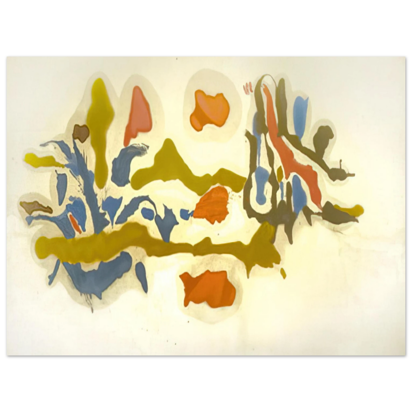 Helen Frankenthaler - Seascape with Dunes - 1962 Wall art - 21x29.7 cm / 8x12" - Premium Wooden Framed Poster With Fine Art Paper-canvas - Black frame