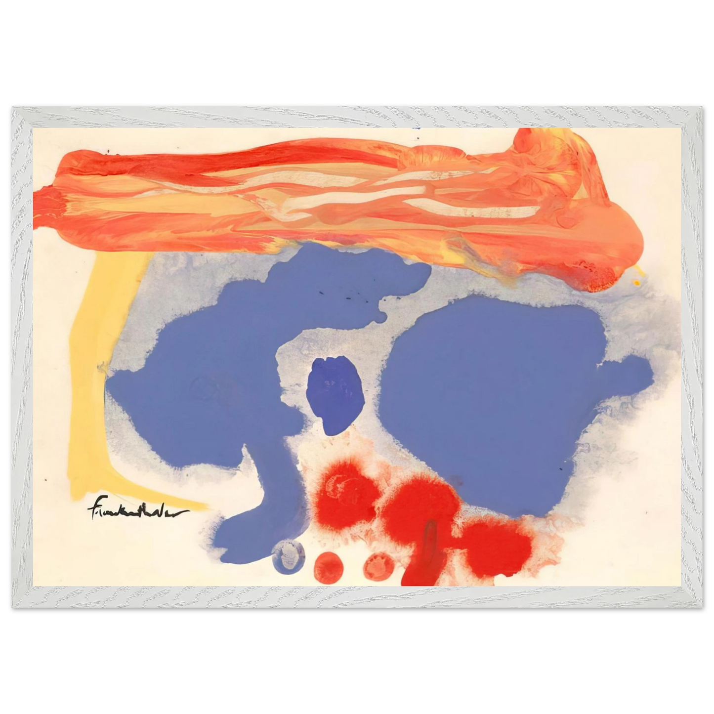 Helen Frankenthaler - Summerscene, Provincetown - 1961 Wall art - 50x70 cm / 20x28 inches - Premium Wooden Framed Poster With Fine Art Paper-canvas - Black frame
