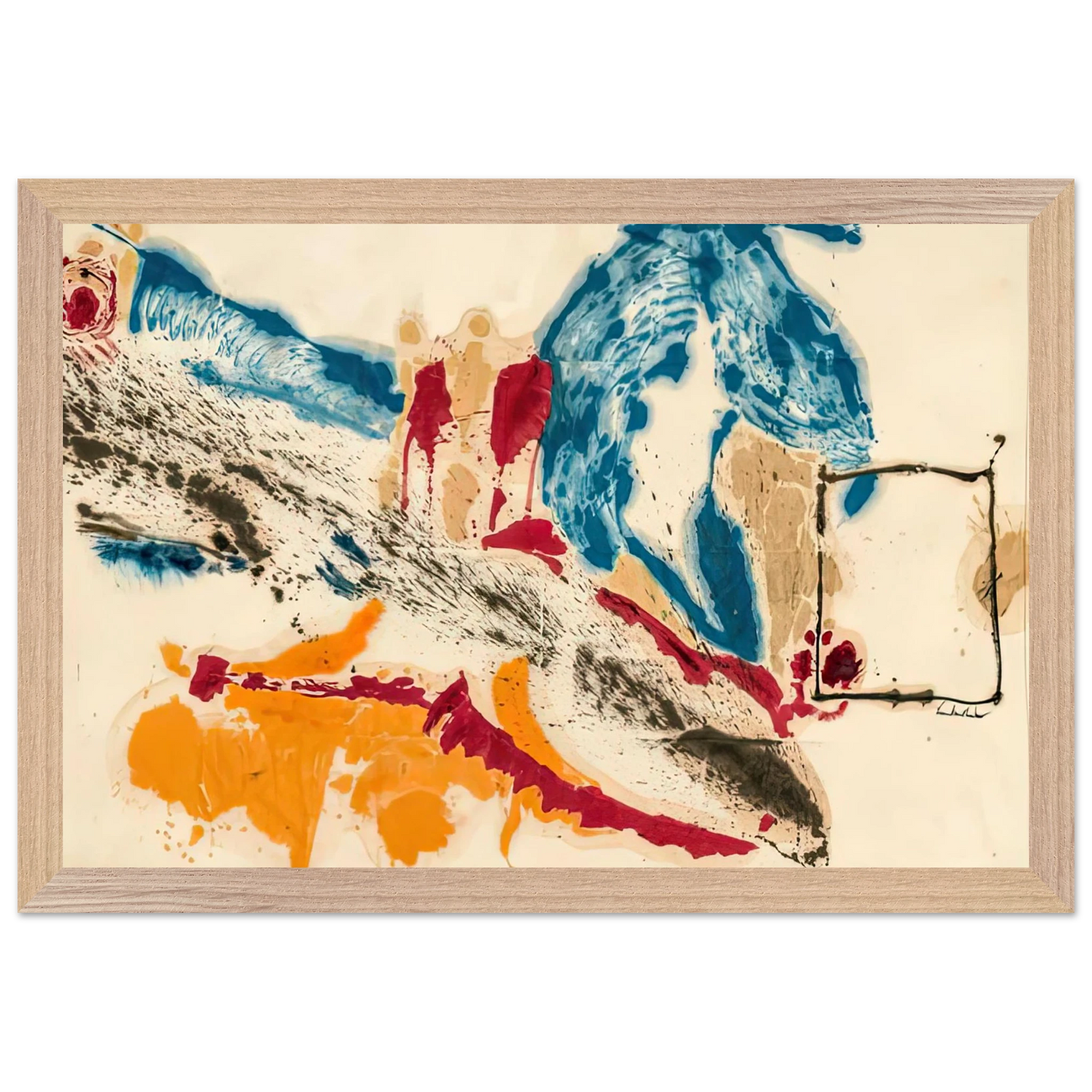 Helen Frankenthaler - Alassio, 1960- Wall Art - 30x40 cm / 12x16 inches - Premium Wooden Framed Poster With Fine Art Paper-canvas - Black frame