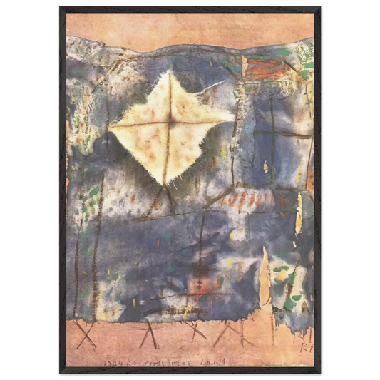 RAVAGED LAND 1921 - Paul Klee 70x100 cm / 28x40 inches Framed Art Print – Black Wooden Frame