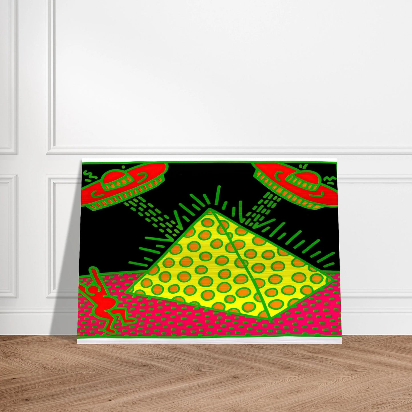 UNTITLED 1983 3 - Keith Haring Brushed Aluminum Print - 70x100 cm / 28x40 inches | Keith Haring Aluminum Print | Keith Haring Prints