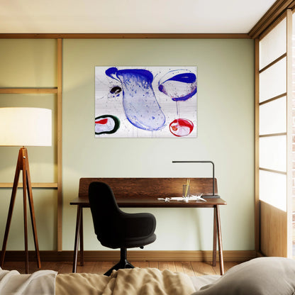 Blue 47 - Sam Francis Brushed Aluminum Print - 70x100 cm / 28x40 inches | Sam Francis Aluminum Print | Sam Francis Prints