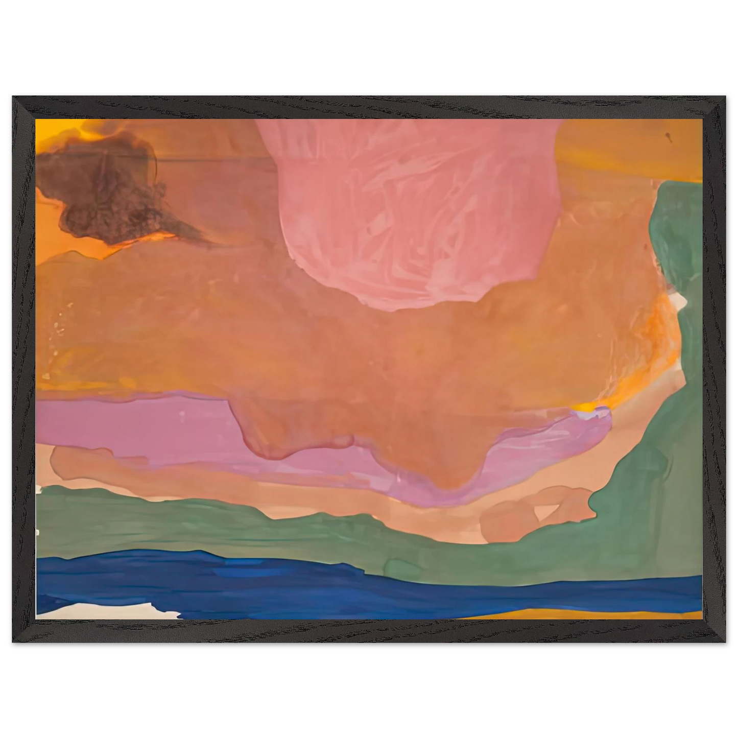 Helen Frankenthaler - Flood, 1967- Wall Art - 21x29.7 cm / 8x12" - Premium Wooden Framed Poster With Fine Art Paper-canvas - White frame
