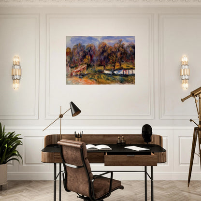 Landscape with Orchard - Pierre-Auguste Renoir Brushed Aluminum Print - 70x100 cm / 28x40 inches | Pierre-Auguste Renoir Aluminum Print | Pierre-Auguste Renoir Prints