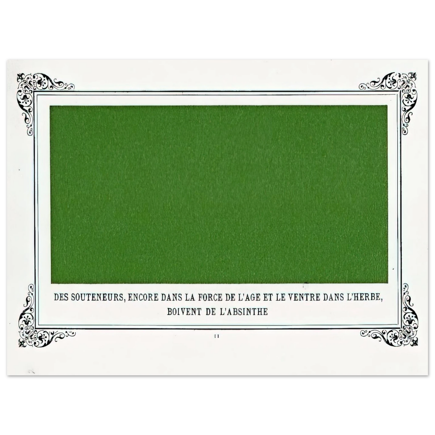 Alphonse Allais - Some Pimps, Known as Green Backs, on their Bellies in the Grass, Drinking Absinthe  75x100 cm / 30x40inches Fine Art Poster
