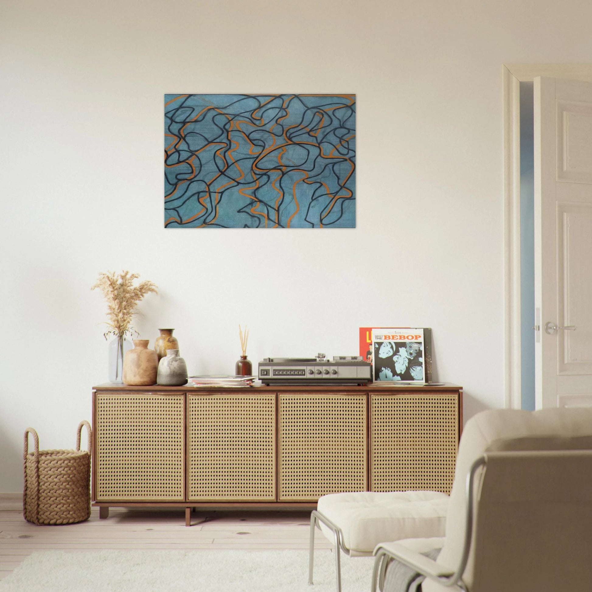 Letter About Rocks #3, Blue Ground - 2010 - Brice Marden Brushed Aluminum Print - 70x100 cm / 28x40 inches | Brice Marden Aluminum Print | Brice Marden Prints