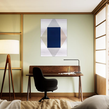 Blauer kern - 1969 - Max Bill Brushed Aluminum Print - 70x100 cm / 28x40 inches | Max Bill Aluminum Print | Max Bill Prints