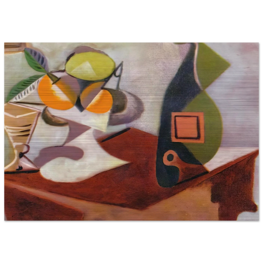 Still life with lemon and oranges - Pablo Picasso Brushed Aluminum Print - 70x100 cm / 28x40 inches | Pablo Picasso Aluminum Print | Pablo Picasso Prints