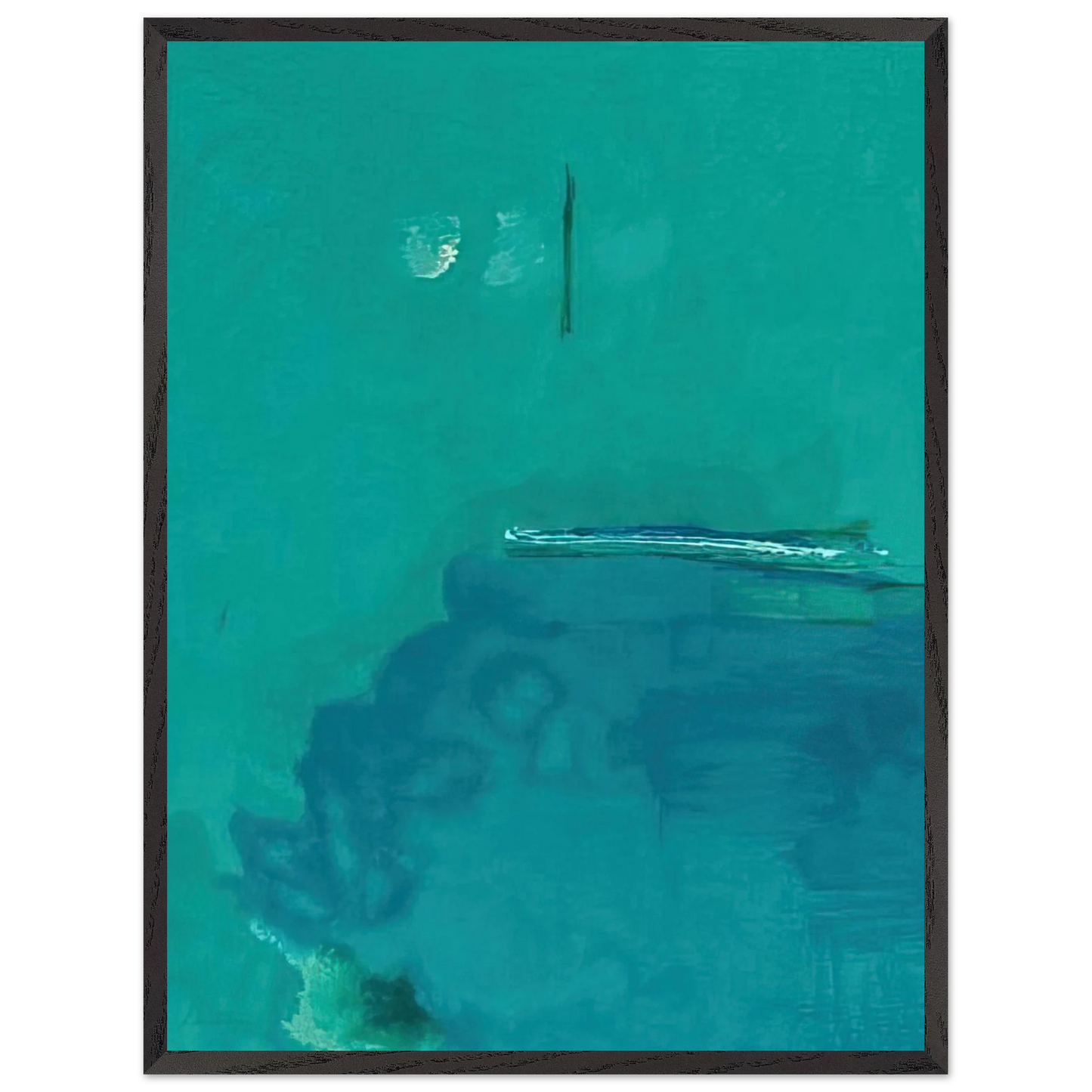 Helen Frankenthaler - Contentment Island - 2004 Wall art - 70x100 cm / 28x40 inches - Premium Wooden Framed Poster With Fine Art Paper-canvas - Black frame