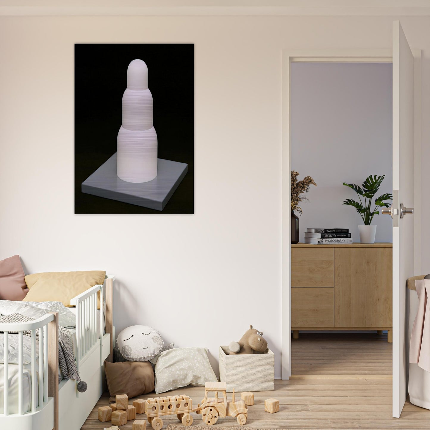 Three Stacked Domes - Sol LeWitt Brushed Aluminum Print - 70x100 cm / 28x40 inches | Sol LeWitt Aluminum Print | Sol LeWitt Prints