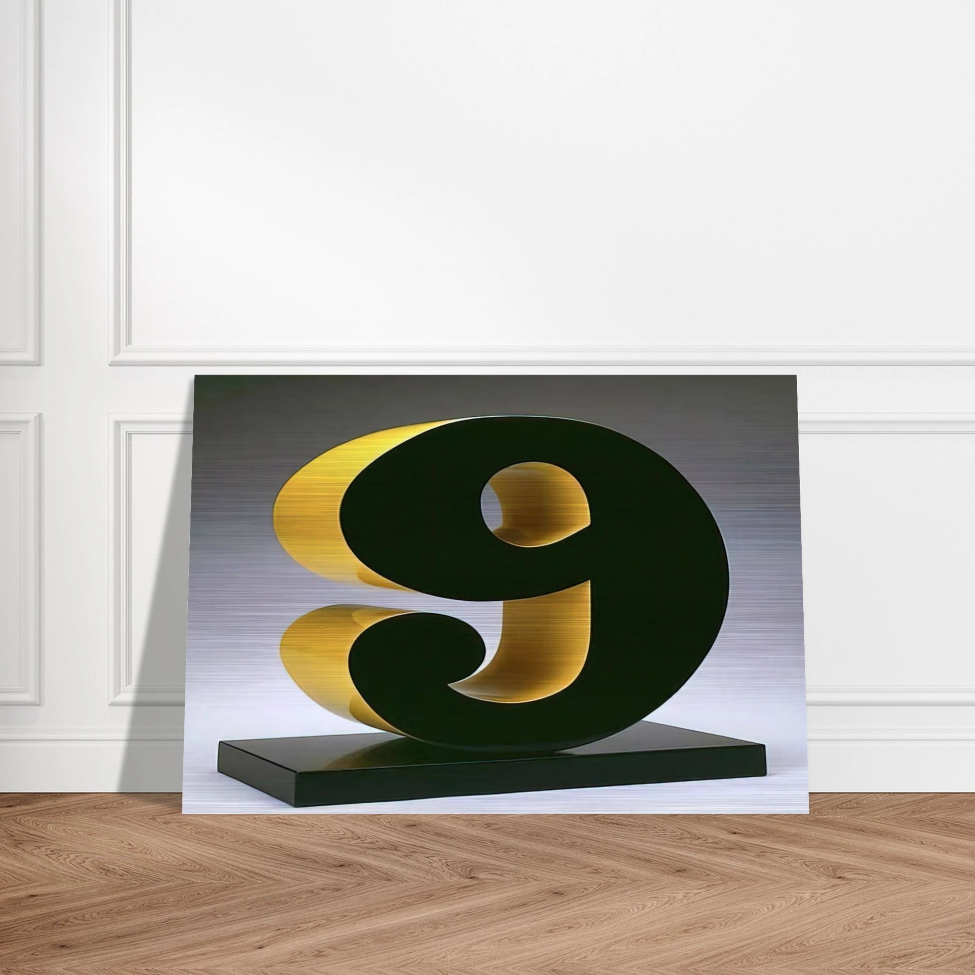 Nine - Robert Indiana Brushed Aluminum Print - 70x100 cm / 28x40 inches | Robert Indiana Aluminum Print | Robert Indiana Prints