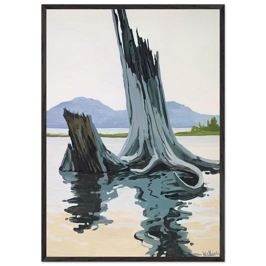 Stumps and Allagash - 1998 - Neil Welliver 70x100 cm / 28x40 inches Framed Art Print – Black Wooden Frame