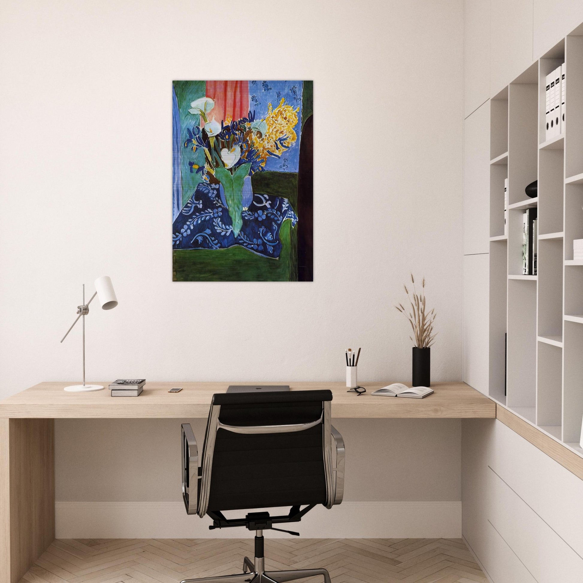CALLA LILIES IRISES AND MIMOSAS 1913 - Henri Matisse Brushed Aluminum Print - 70x100 cm / 28x40 inches | Henri Matisse Aluminum Print | Henri Matisse Prints