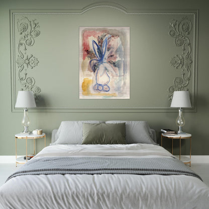 FLOWER VASE 1942 - Rene Portocarrero Brushed Aluminum Print - 70x100 cm / 28x40 inches | Rene Portocarrero Aluminum Print | Rene Portocarrero Prints