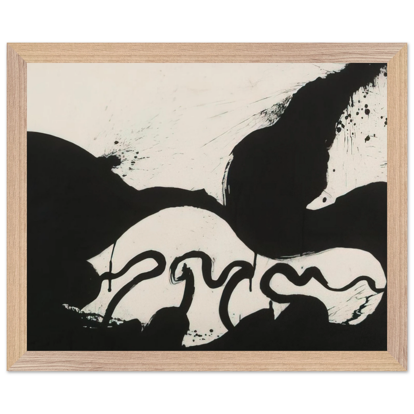 Helen Frankenthaler - Untitled - 1973 Wall art - 21x29.7 cm / 8x12" - Premium Wooden Framed Poster With Fine Art Paper-canvas - Black frame