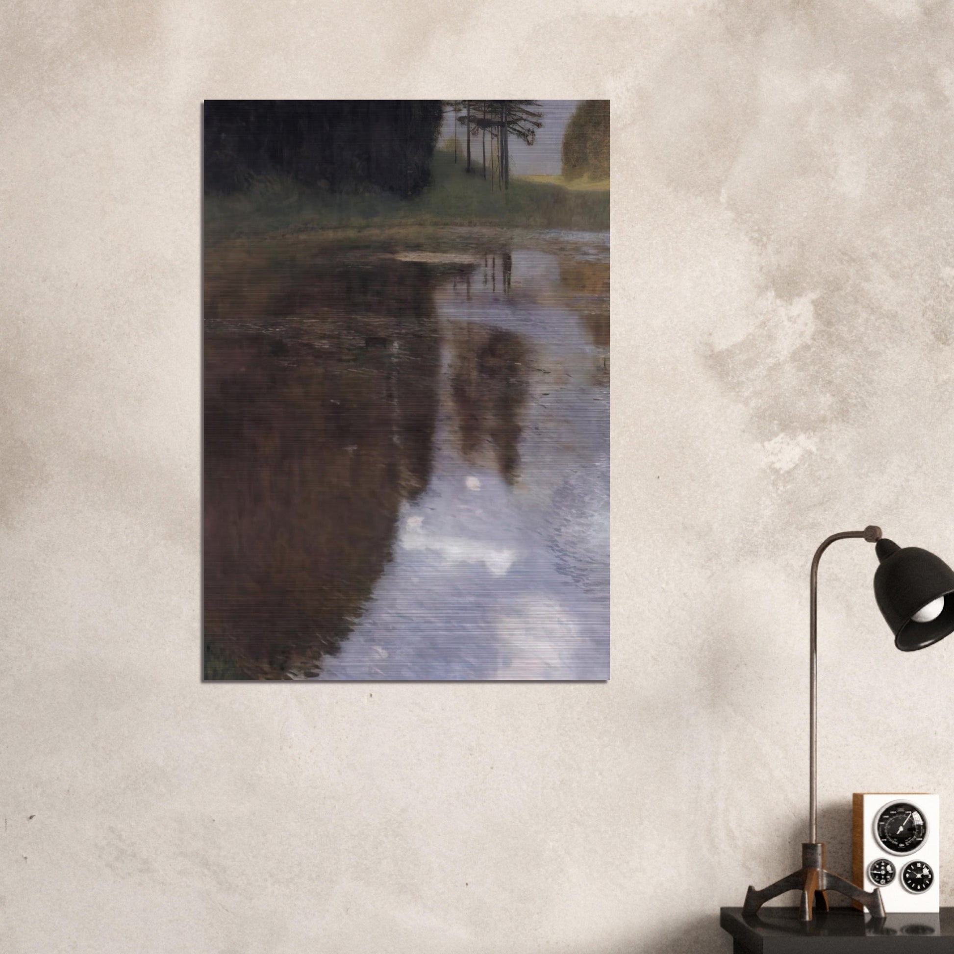 QUIET POND IN THE PARK OF APPEAL - Gustav Klimt Brushed Aluminum Print - 70x100 cm / 28x40 inches | Gustav Klimt Aluminum Print | Gustav Klimt Prints