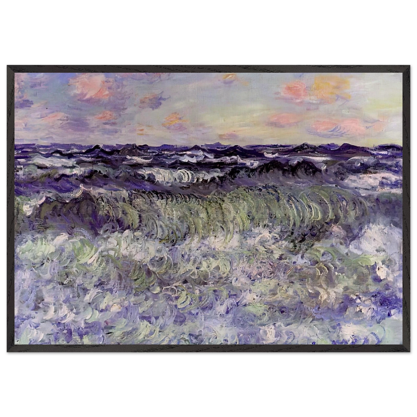 Sea Study - claude monet 70x100 cm / 28x40 inches Framed Art Print – Black Wooden Frame