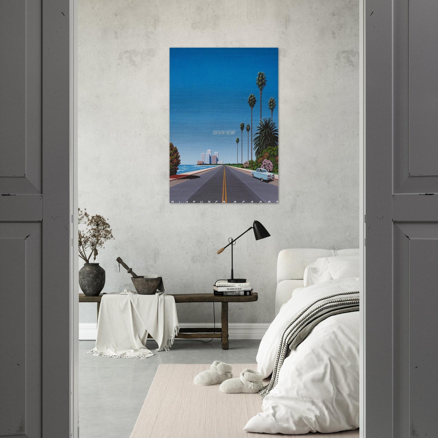 Southern Freeway Pictured Resort - Hiroshi Nagai Brushed Aluminum Print - 70x100 cm / 28x40 inches | Hiroshi Nagai Aluminum Print | Hiroshi Nagai Prints