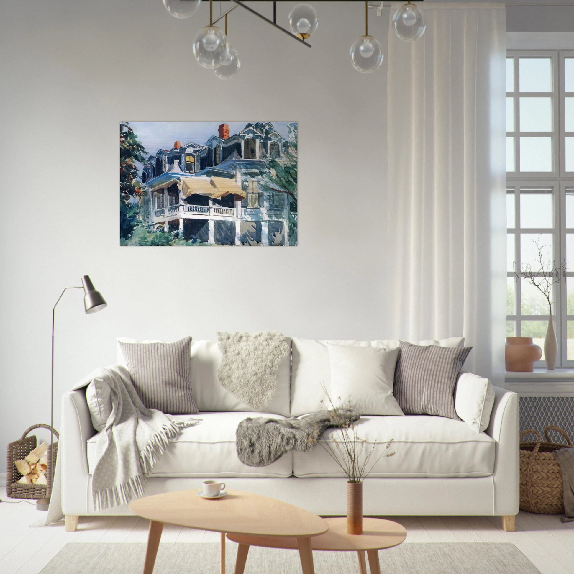 The Mansard Roof - Edward Hopper Brushed Aluminum Print - 70x100 cm / 28x40 inches | Edward Hopper Aluminum Print | Edward Hopper Prints
