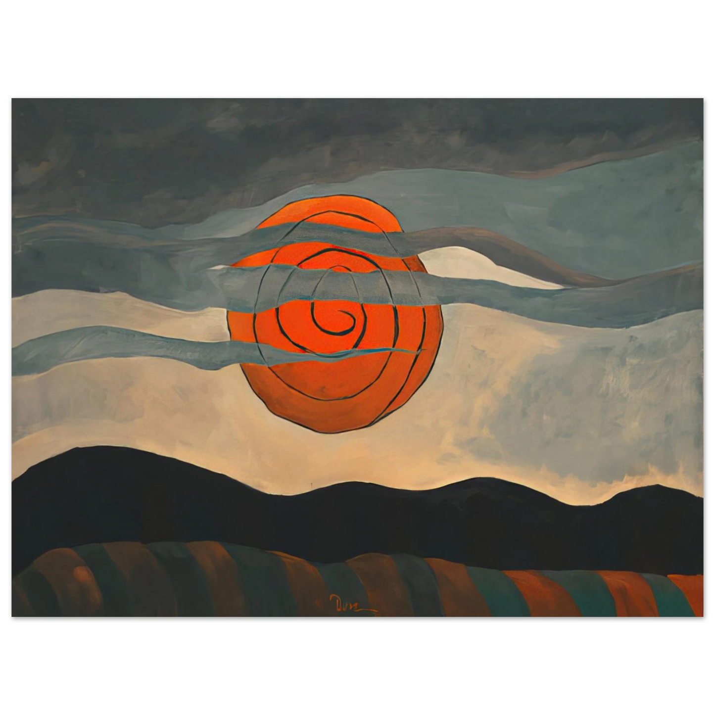 Arthur Dove - Red Sun - 1935  75x100 cm / 30x40inches Fine Art Poster